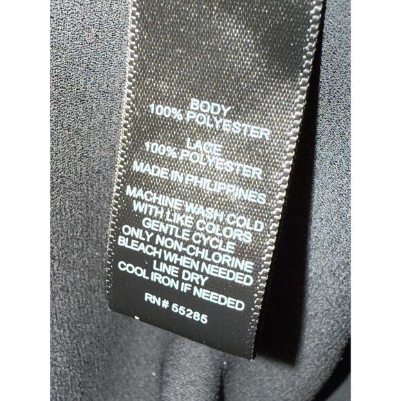 Express‎ Portofino Shirt Women M Black Lace Classic Office Career Work Capsule - Picture 10 of 10